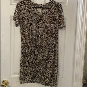 SHEIN leopard jersey dress, size: M